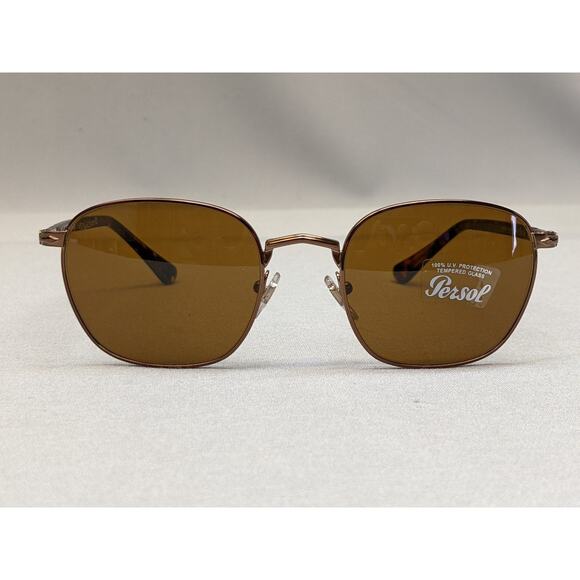 PERSOL PO2476S 108133 Brown Square Unisex Sunglasses, Brown/Brown, 52 mm - Picture 3 of 12